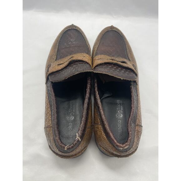 Cerruti Bespoke Leather Italy‎ Hexagon Pattern Loafers Dress Shoes Men’s 10.5 main image 4